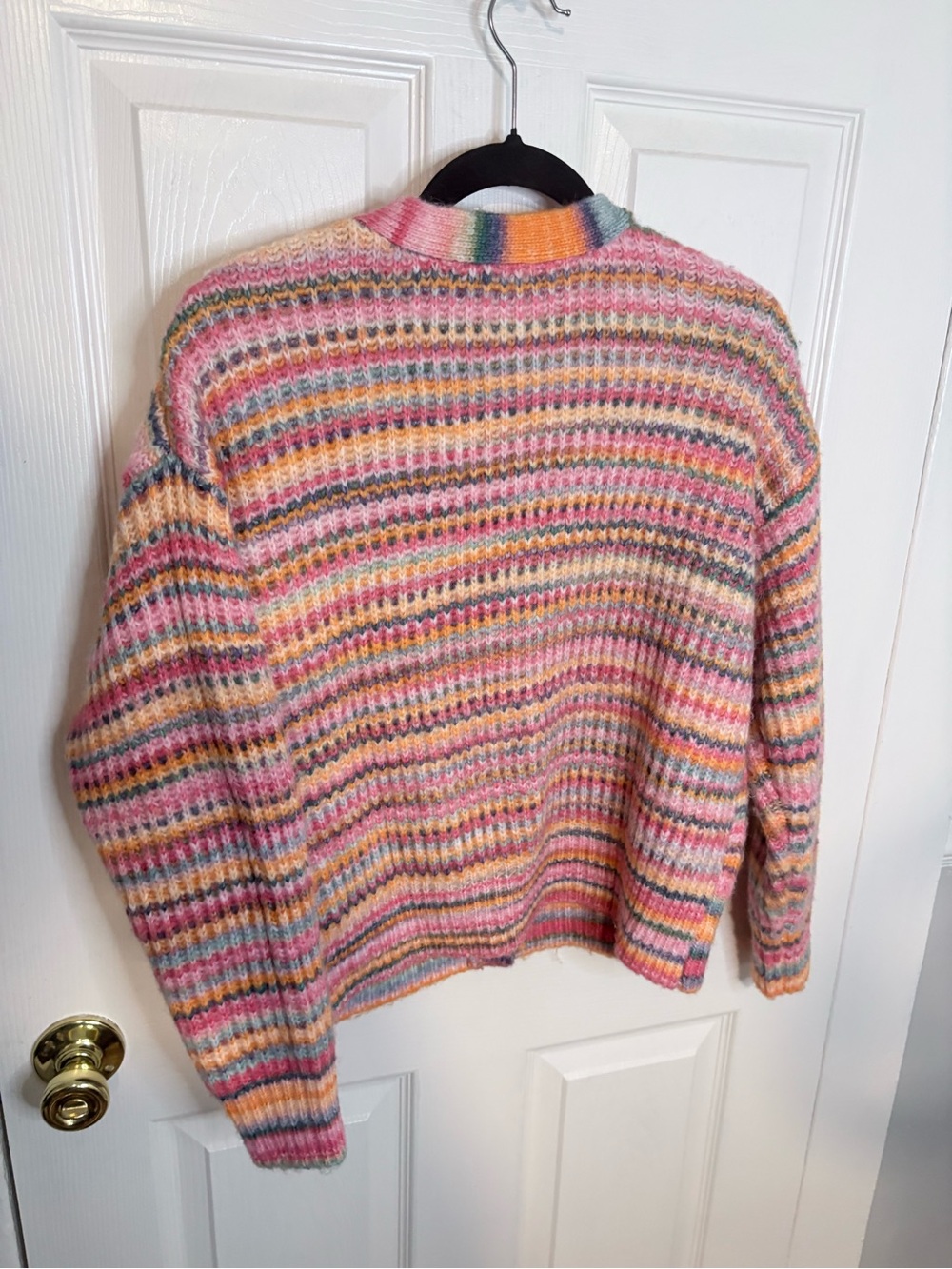 Marine Layer | Multicolor Striped Fuzzy Knit Cardigan | Medium - Picture 7 of 11